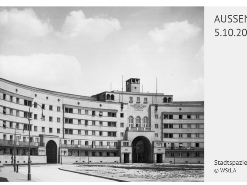 5. Oktober 2025: Außendienst: Das Team des Waschsalons führt regelmäßig Stadtspaziergänge durch ausgewählte Gemeindebauten, diesmal durch den&nbsp;Karl-Seitz-Hof