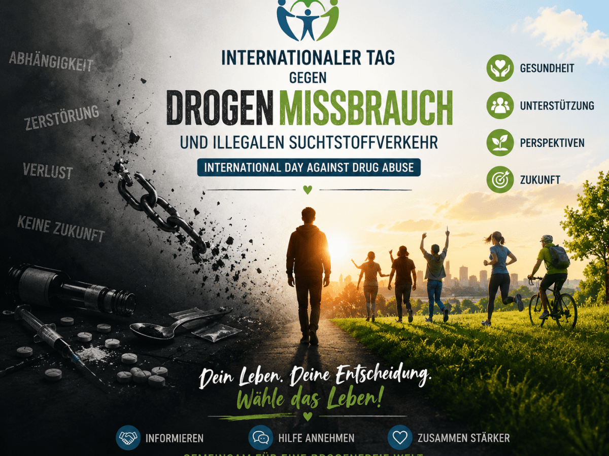 26. Juni 2026: Internationaler Tag gegen Drogenmissbrauch und unerlaubten Suchtstoffverkehr (International Day Against Drug&nbsp;Abuse)