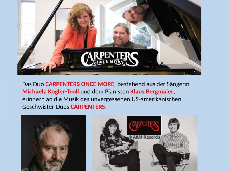 17. Juni 2026: Reminder: Carpenters Once More, Musik und Lesung bei der Strudlhofstiege – am 2. Juli&nbsp;2026
